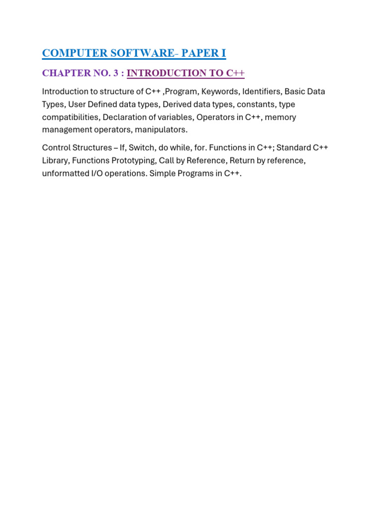 11 Cs1 Chp3 Complete | PDF | C++ | Computer Program