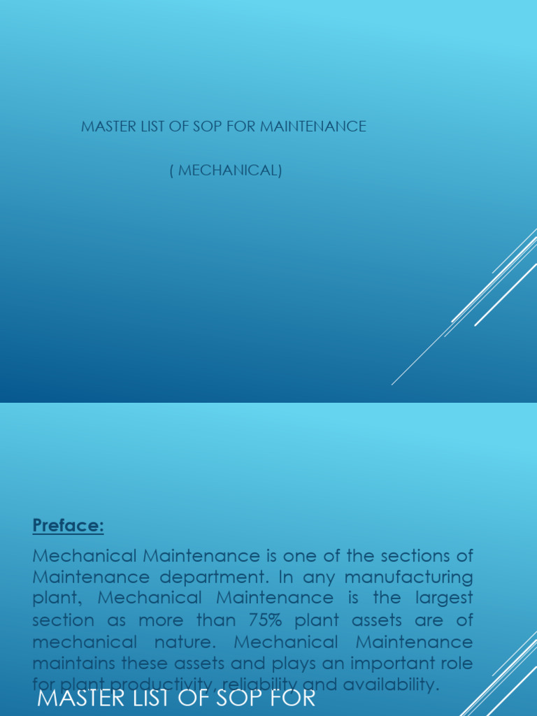 Master list of Mechanical Maintenance | PDF | Mechanical Engineering