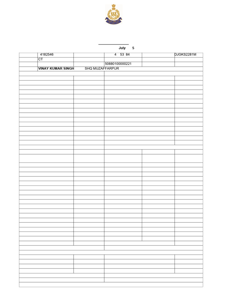 Salary Slip Ssb July | PDF | Taxes | Government Finances