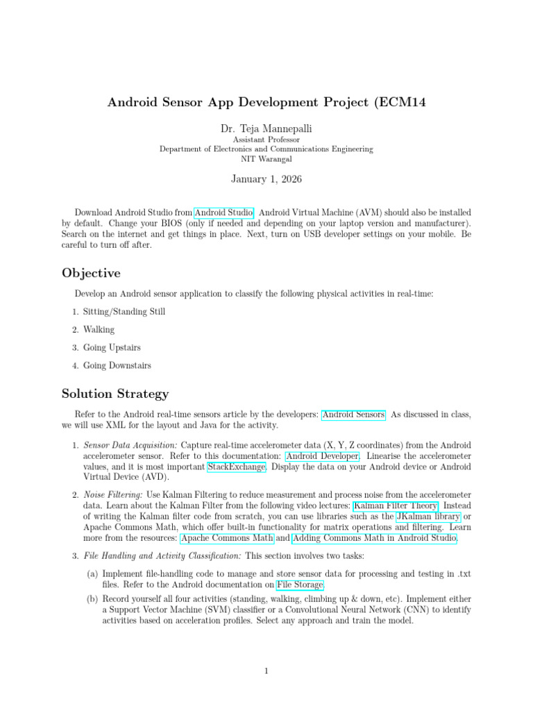EM Project Plan Android Sensor Application Development (1) | PDF ...