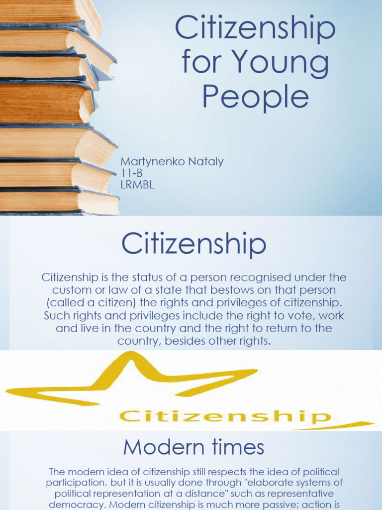 5446 Prezentaciya Na Temu Citizenship for Young People | PDF ...