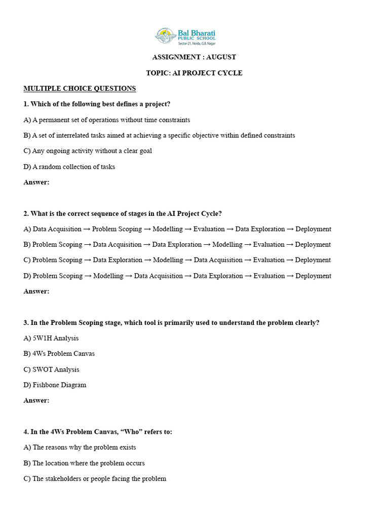 Assignment - Ai Project Cycle | PDF
