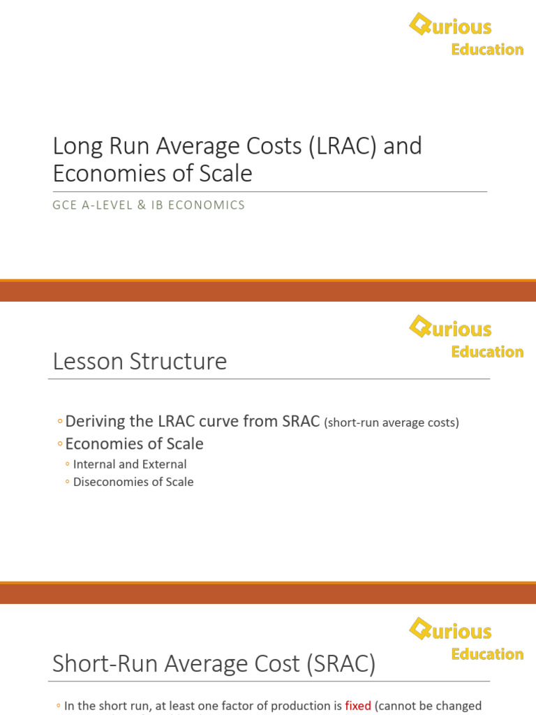LRAC and Economies of Scale Notes a Level IB | PDF | Average Cost ...