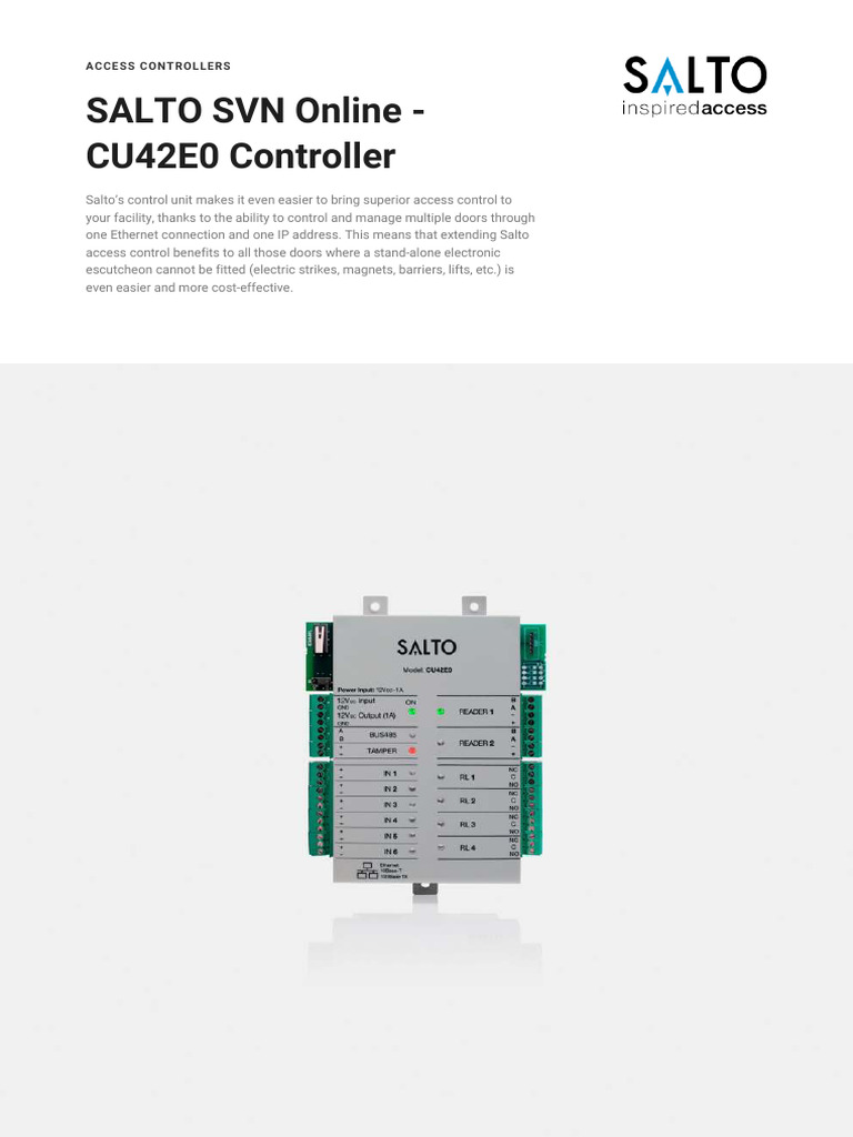 SALTOSVNOnline-CU42E0Controller Datasheet en | PDF | Access Control ...