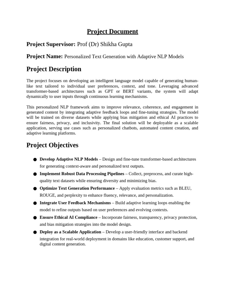 Sample Project Document | PDF | Artificial Intelligence | Intelligence ...