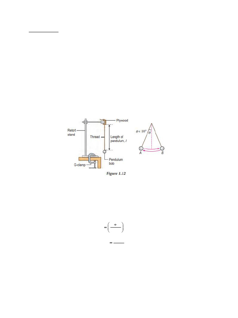 Phy F4 Experiment 1 - 1 24 | PDF | Pendulum | Oscillation