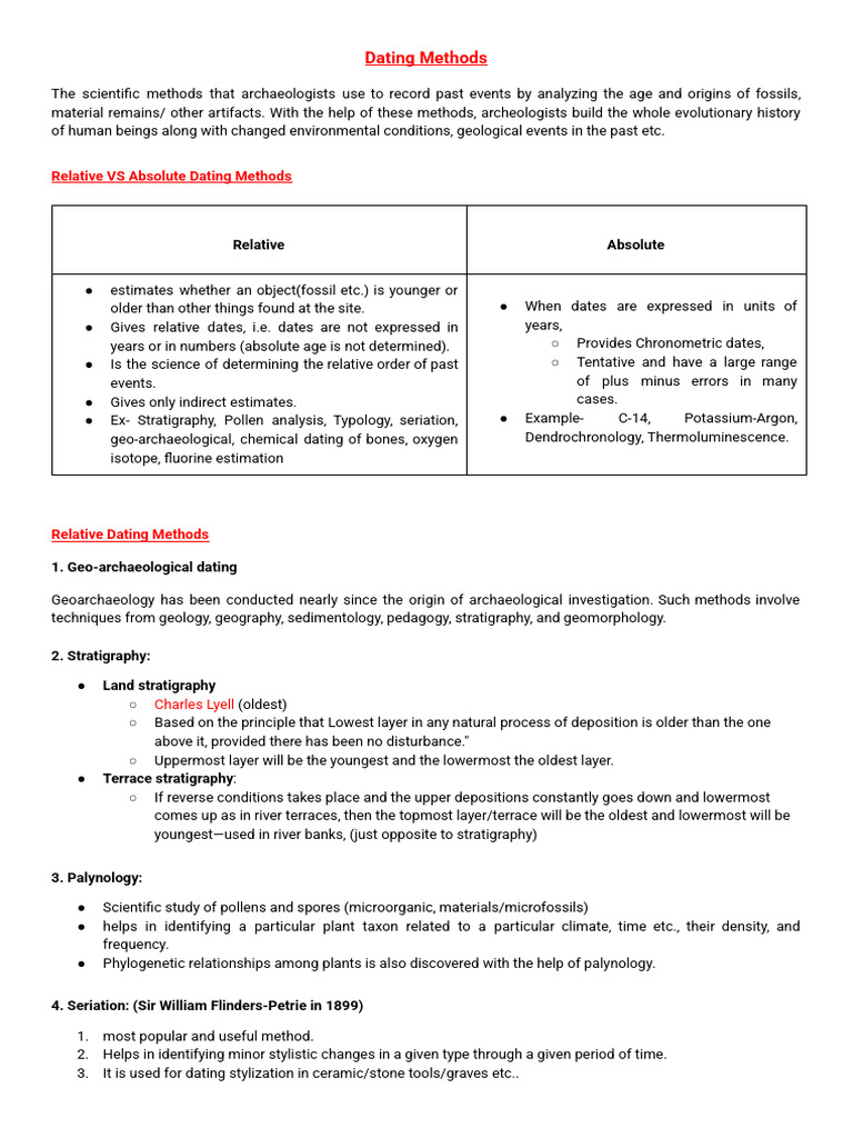 Dating Methods - Relative | PDF | Natural Sciences | Geology