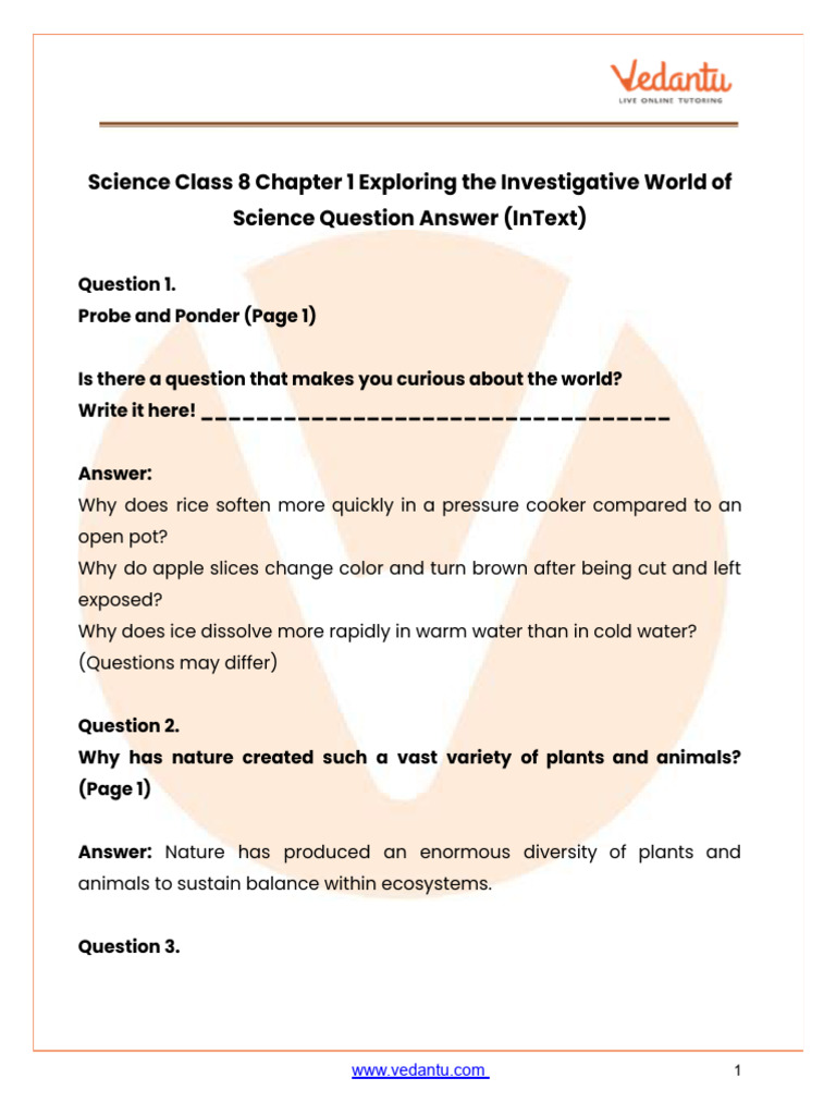 Class 8 Science Chapter 1 Exploring the Investigative World of Science ...