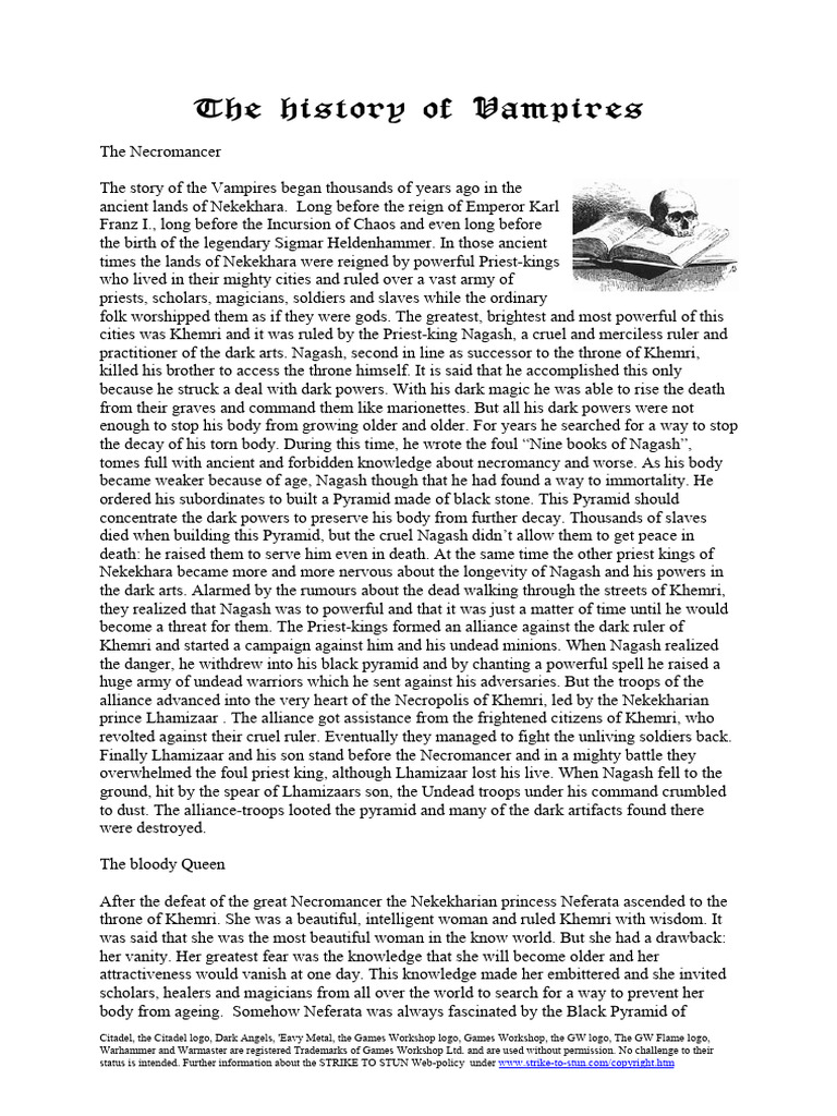 Vampire History | PDF