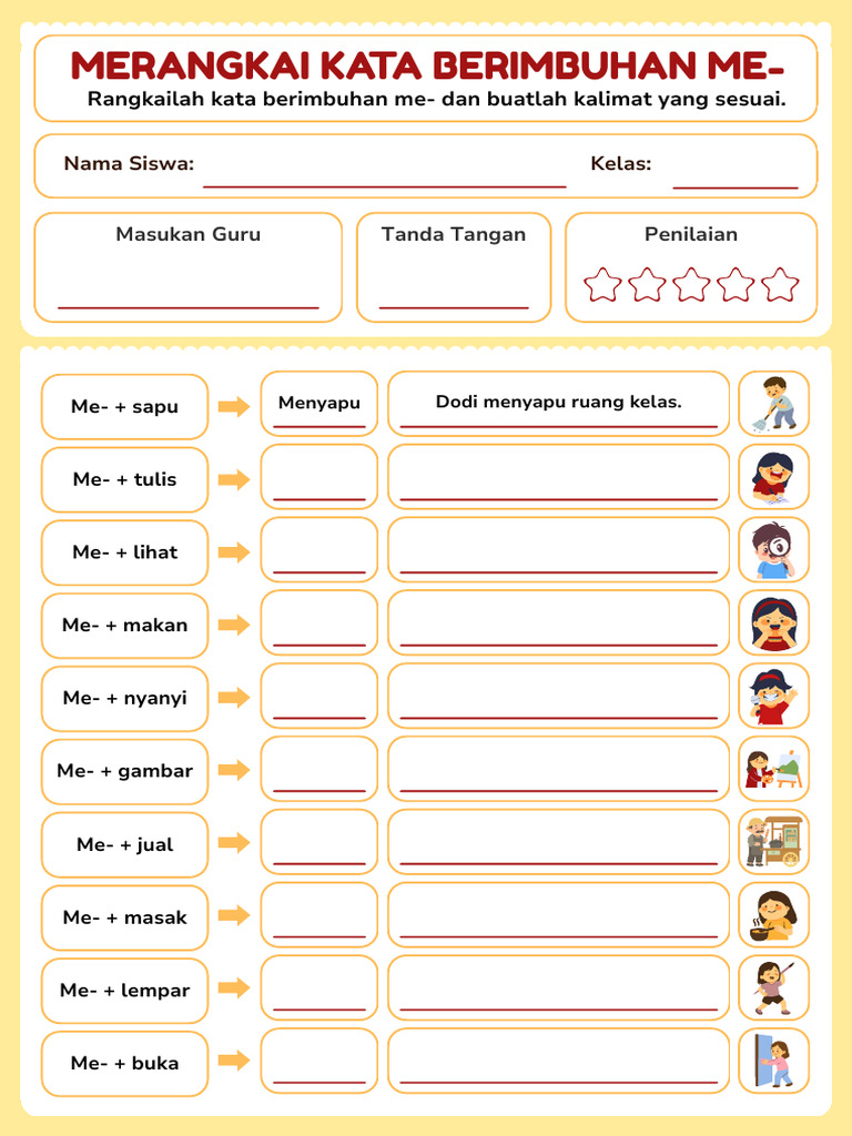 Menulis Kata Imbuhan Me - Lembar Kerja - 20260412 - 122854 - 0000 | PDF