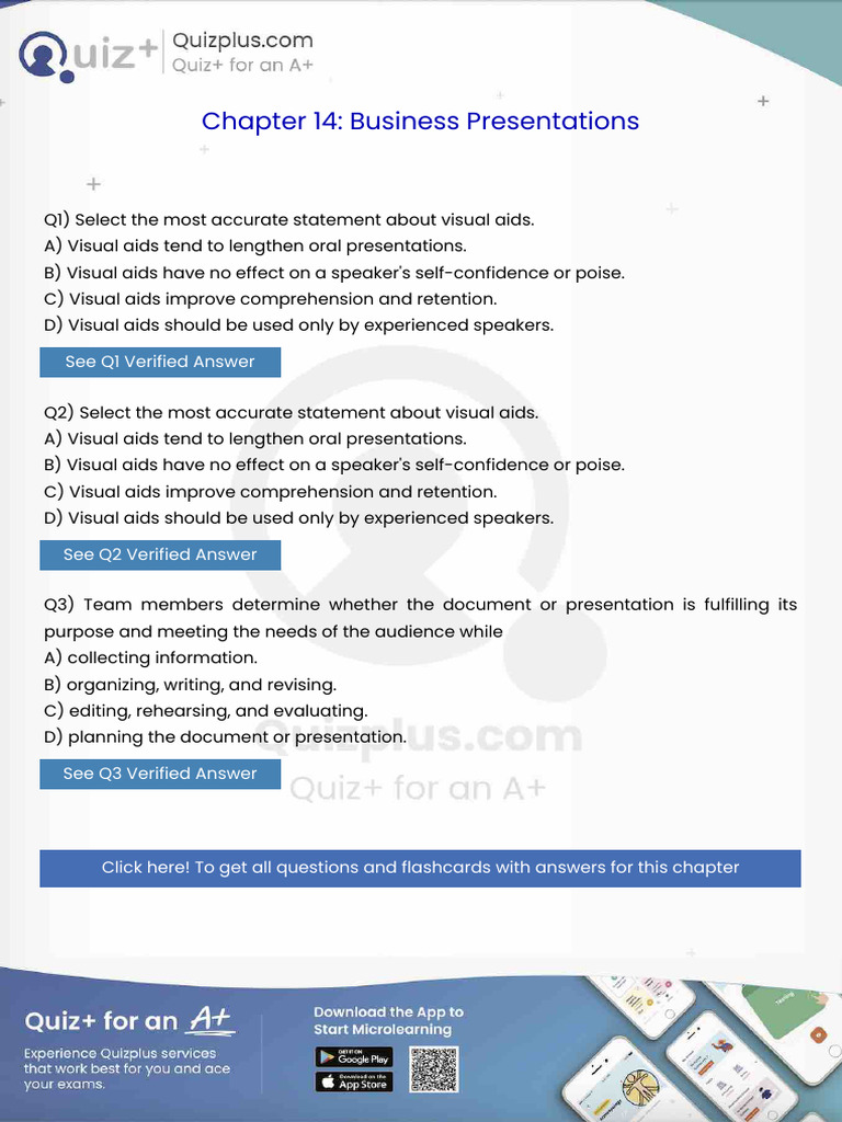 Select the Most Accurate Statement About Visual Aids | PDF ...