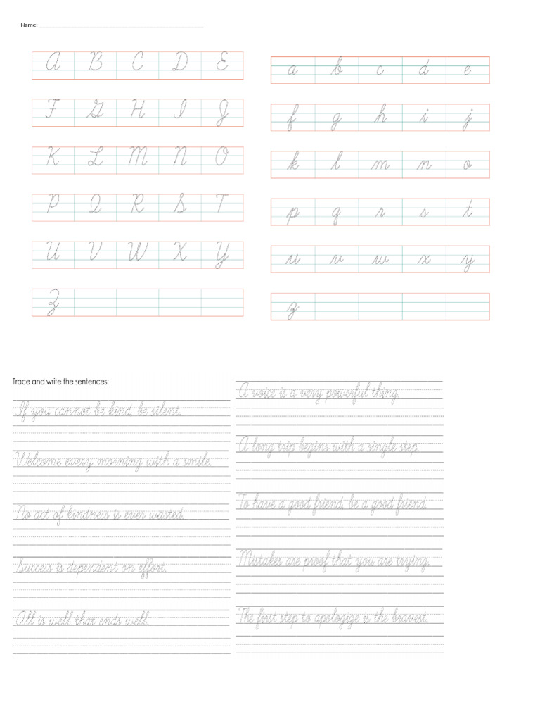 q4 Cursive Math Activities | PDF