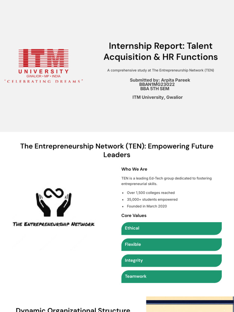 Internship Report Talent Acquisition and HR Functions (2) | PDF ...