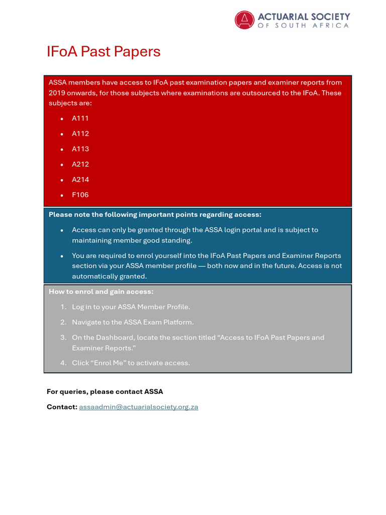 IFoA Past Papers Comms 2026 1 | PDF