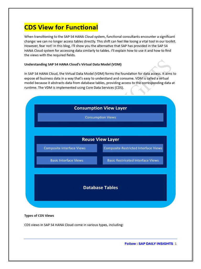 CDS View For Functional | PDF | Databases | Information Retrieval