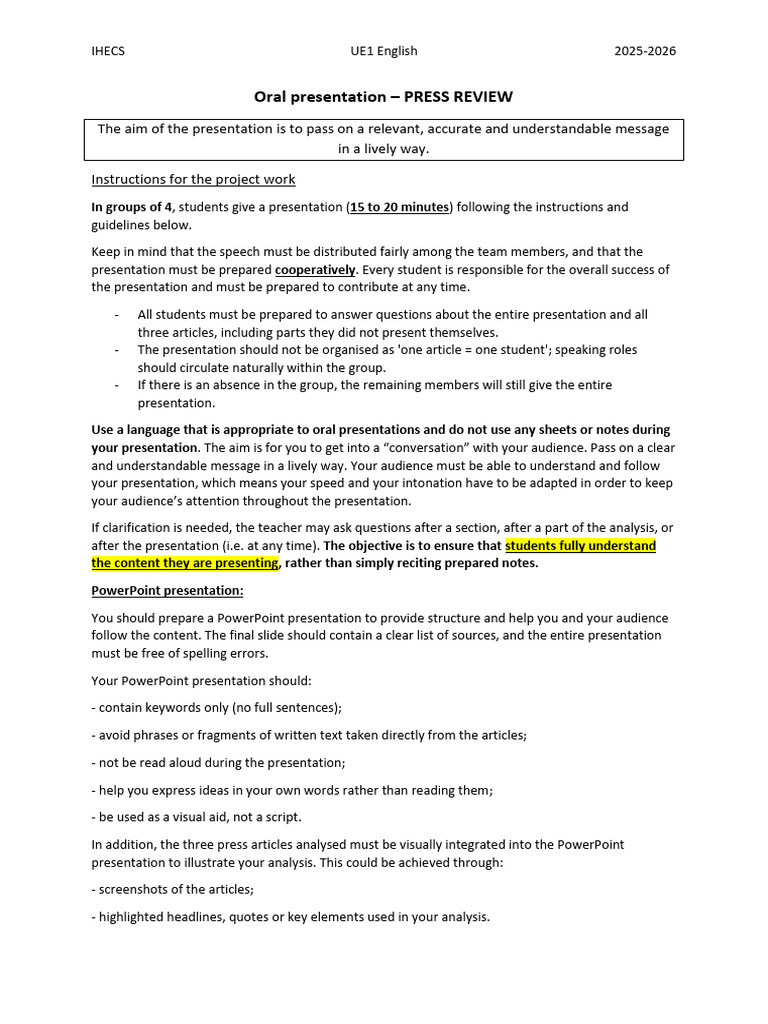 Test Oral q2 - Consignes | PDF | Human Communication | Cognitive Science