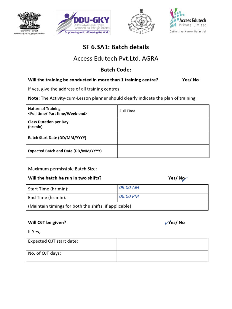 SF 6.3A1 Batch Details | PDF