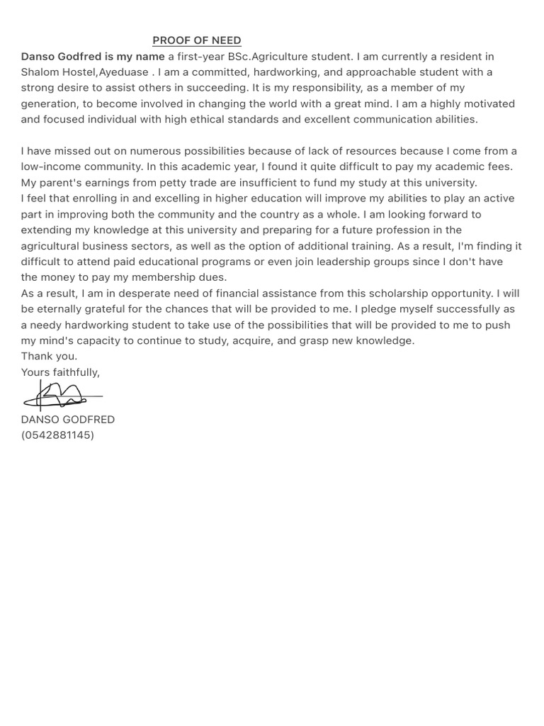 Proof of Need | PDF