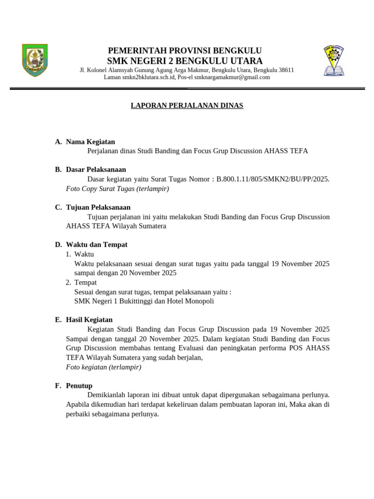 Laporan Perjadin FGD | PDF