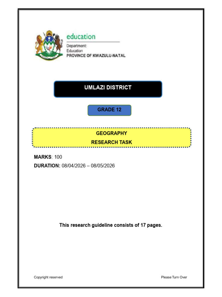 Geograohy Gr12 Research Task | PDF | Geography | Flood