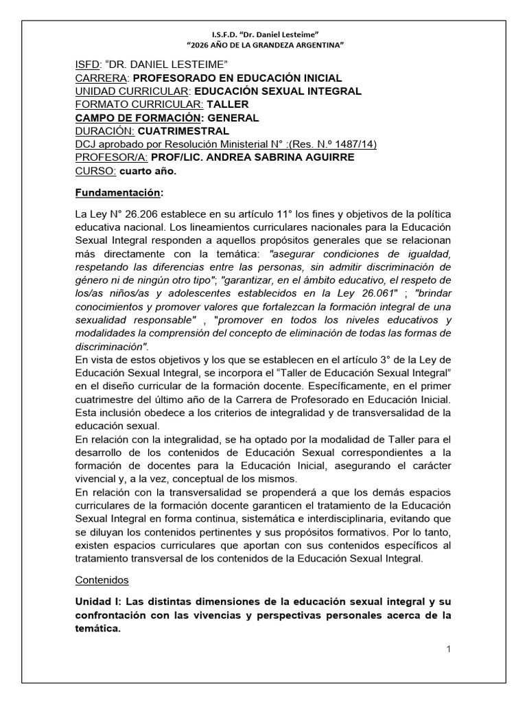 Programa Esi Inicial 2026 | PDF | Educación de la primera infancia ...