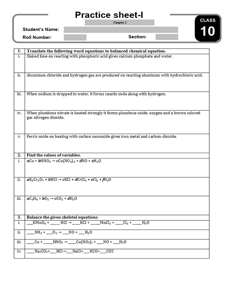 Balancing Grade 10 | PDF