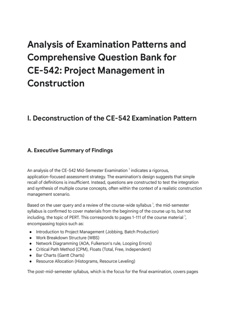 Project Management Exam Question Generation | PDF | Project Management