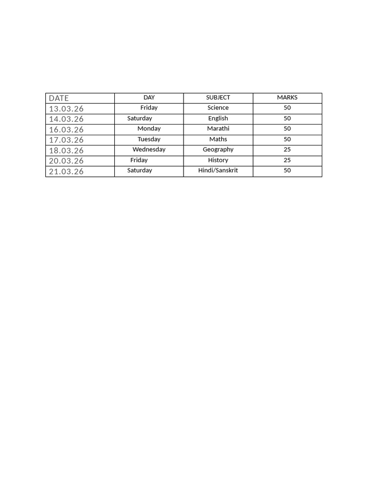 8th STD Re Exam Timetable | PDF