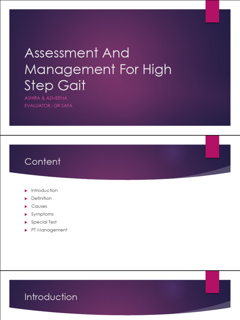High Step Gait | PDF | Neurological Disorders | Musculoskeletal System
