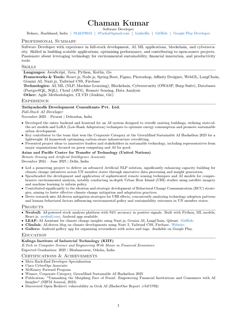 Resume | PDF | Artificial Intelligence | Intelligence (AI) & Semantics