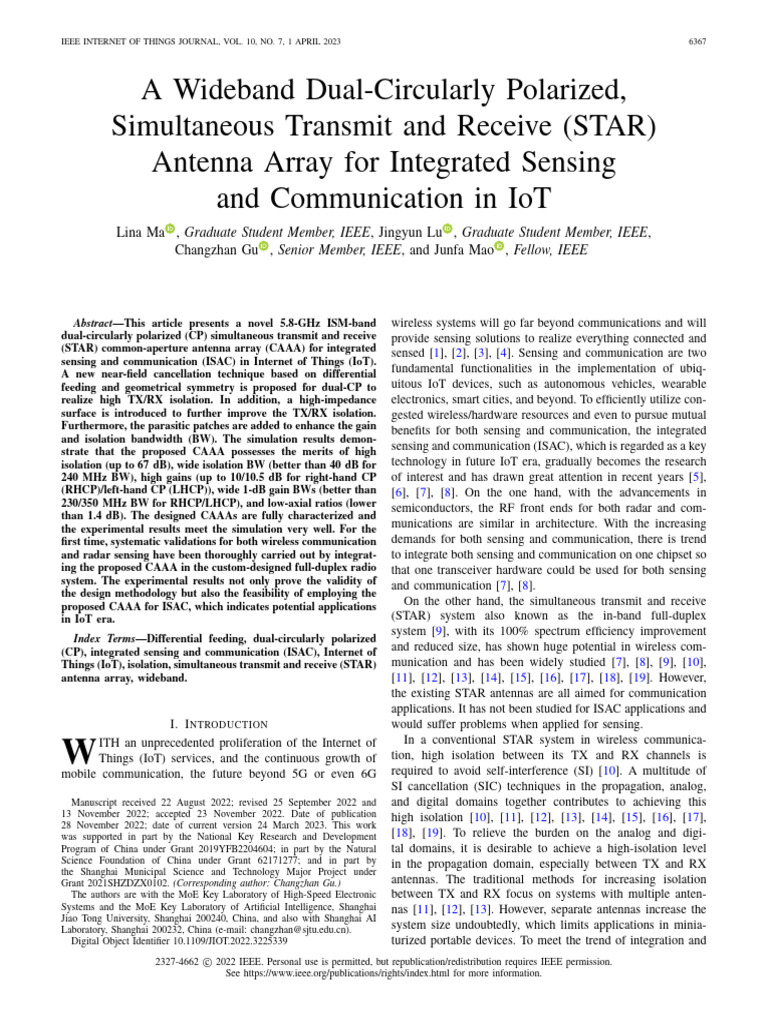 A Wideband Dual-Circularly Polarized Simultaneous Transmit and Receive ...