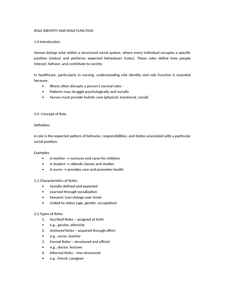 Role Identity | PDF