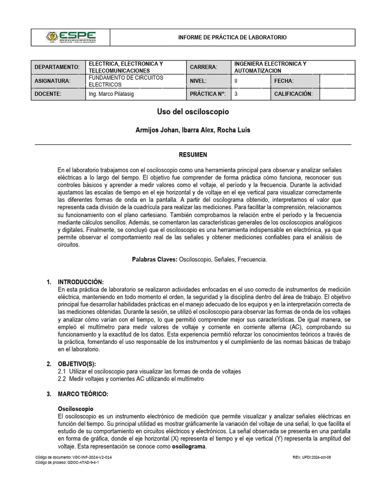 INF4 P3 Circuitos | PDF | Electrónica | Resistencia Eléctrica y ...
