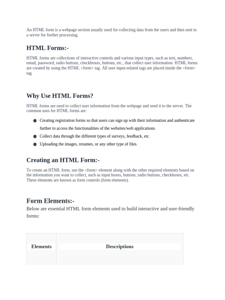 Unit III Forms | PDF | Html | Web Development