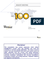 Analyst Meeting: Whirlpool India