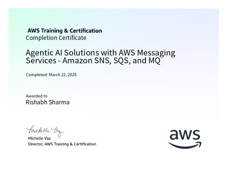 AWS Agentic AI Solutions With AWS Messaging Services | PDF