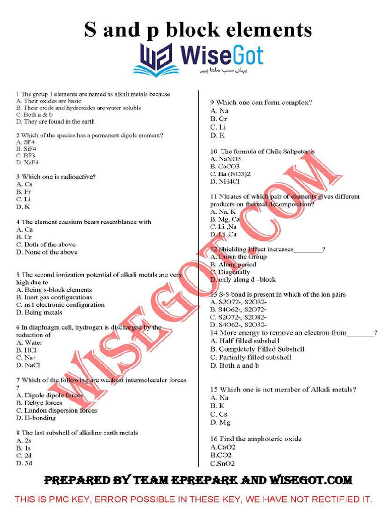 Second Year Pmc Paid Test Unmark | PDF