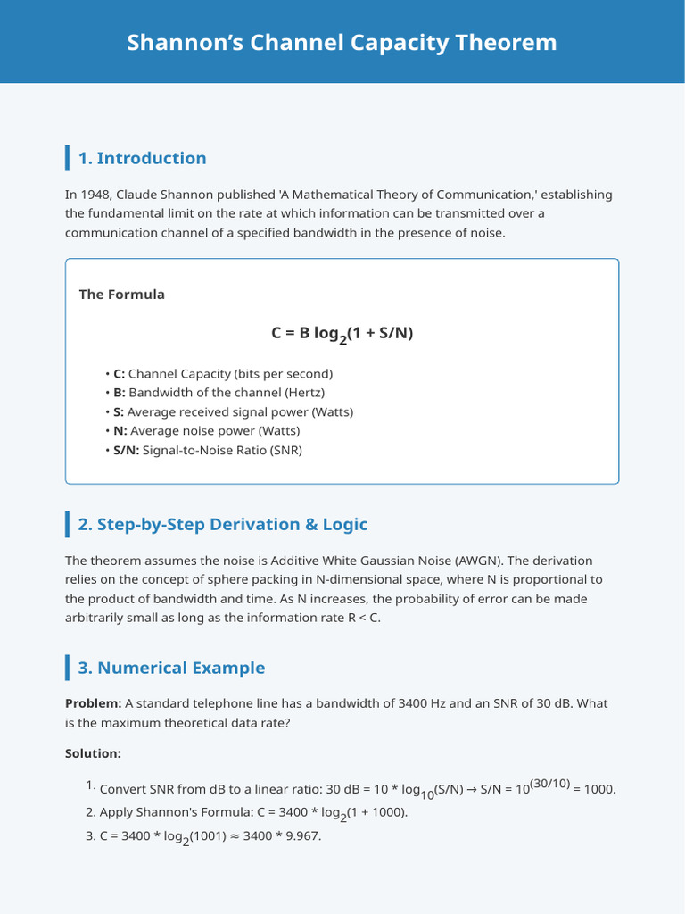 Doc1 Shannons Theorem | PDF