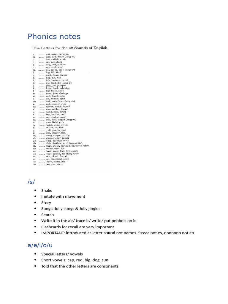 Phonics Notes | PDF
