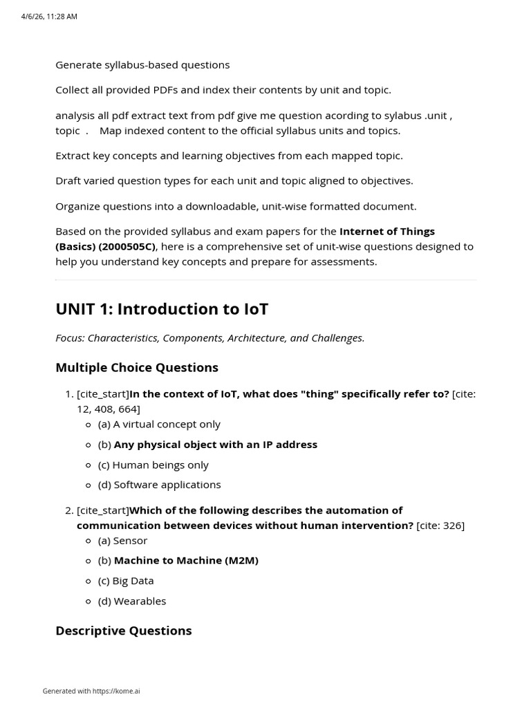 IOT NOTES | PDF