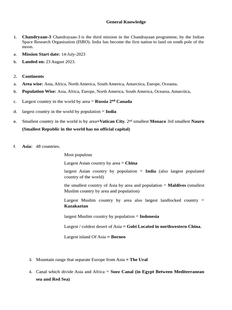 General Knowledge | PDF