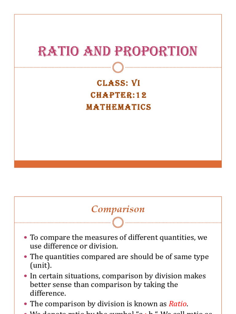 Maths Ratio& Proportion | PDF | Ratio | Division (Mathematics)