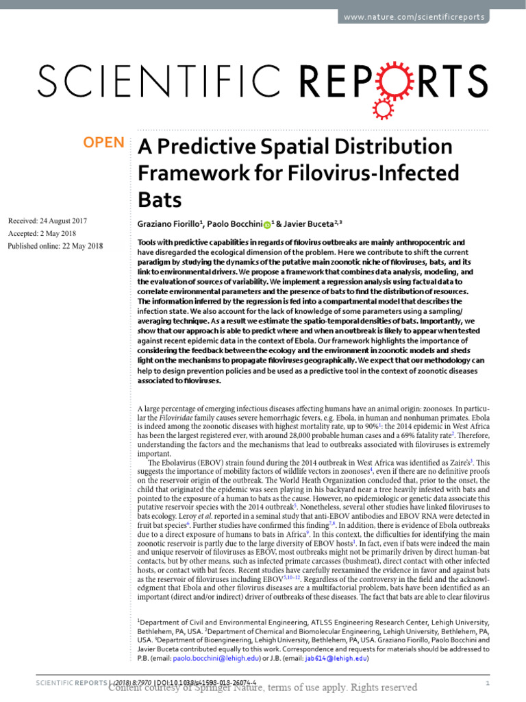 A Predictive Spatial Distribution Framework For Fi | PDF | Regression ...