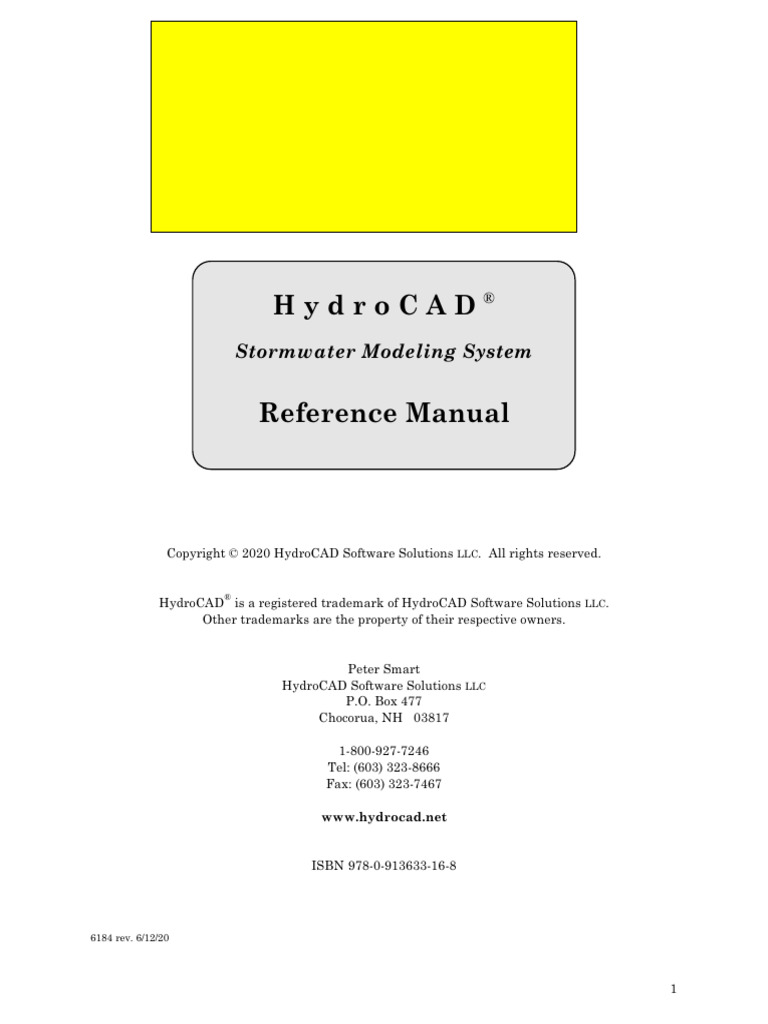 HydroCAD Reference Manual | PDF | Discharge (Hydrology) | Window ...