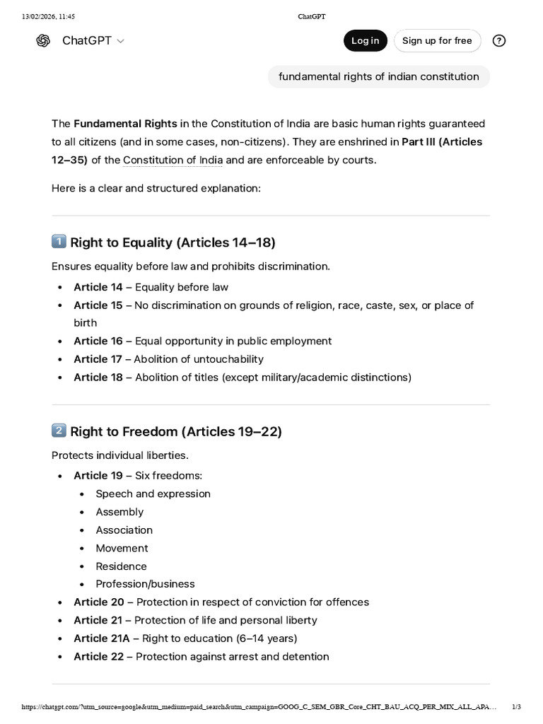Fundamental Rights 110049 | PDF | Government | Social Policy
