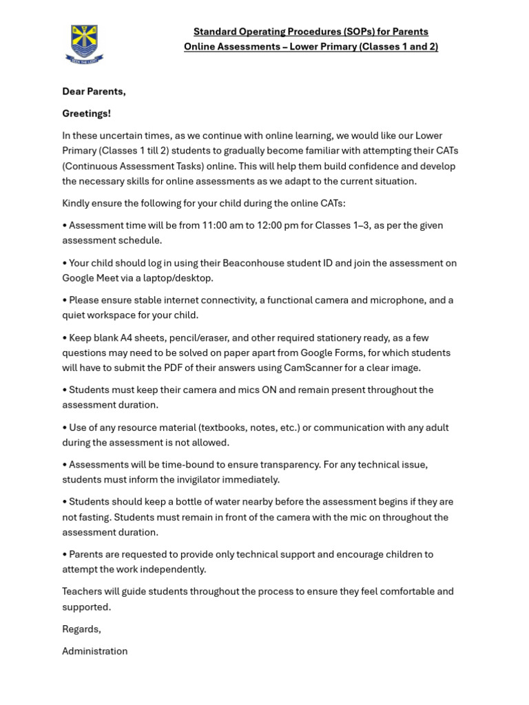 Guidelines for Parents | PDF