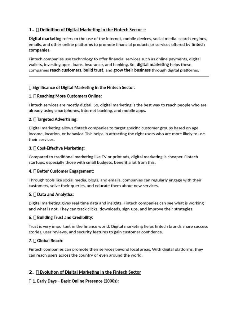 Digital Marketing in Fintech Notes | PDF | Search Engine Optimization ...