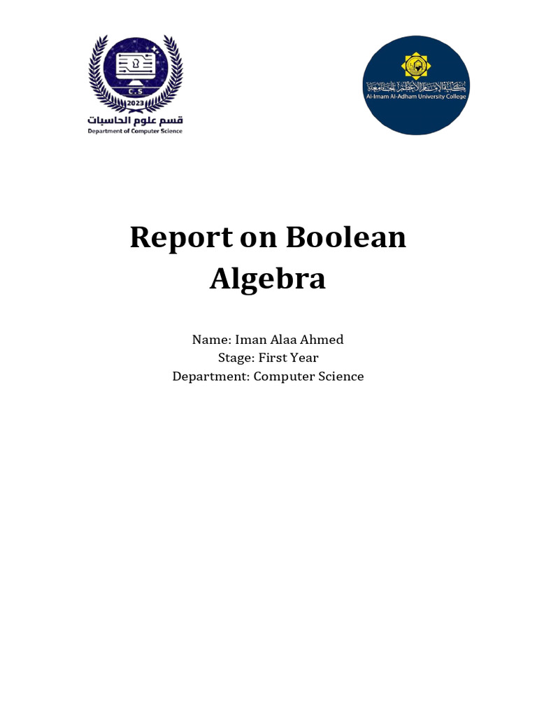 Boolean Algebra Report | PDF