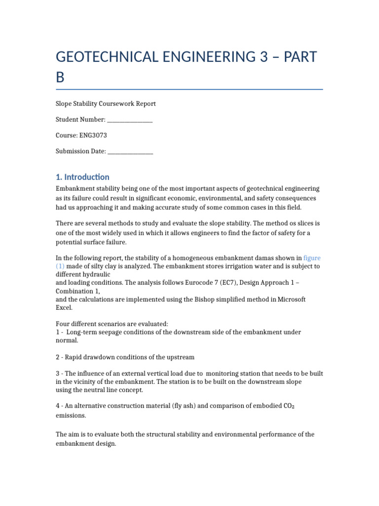 Slope Stability Report Template | PDF | Applied And Interdisciplinary ...