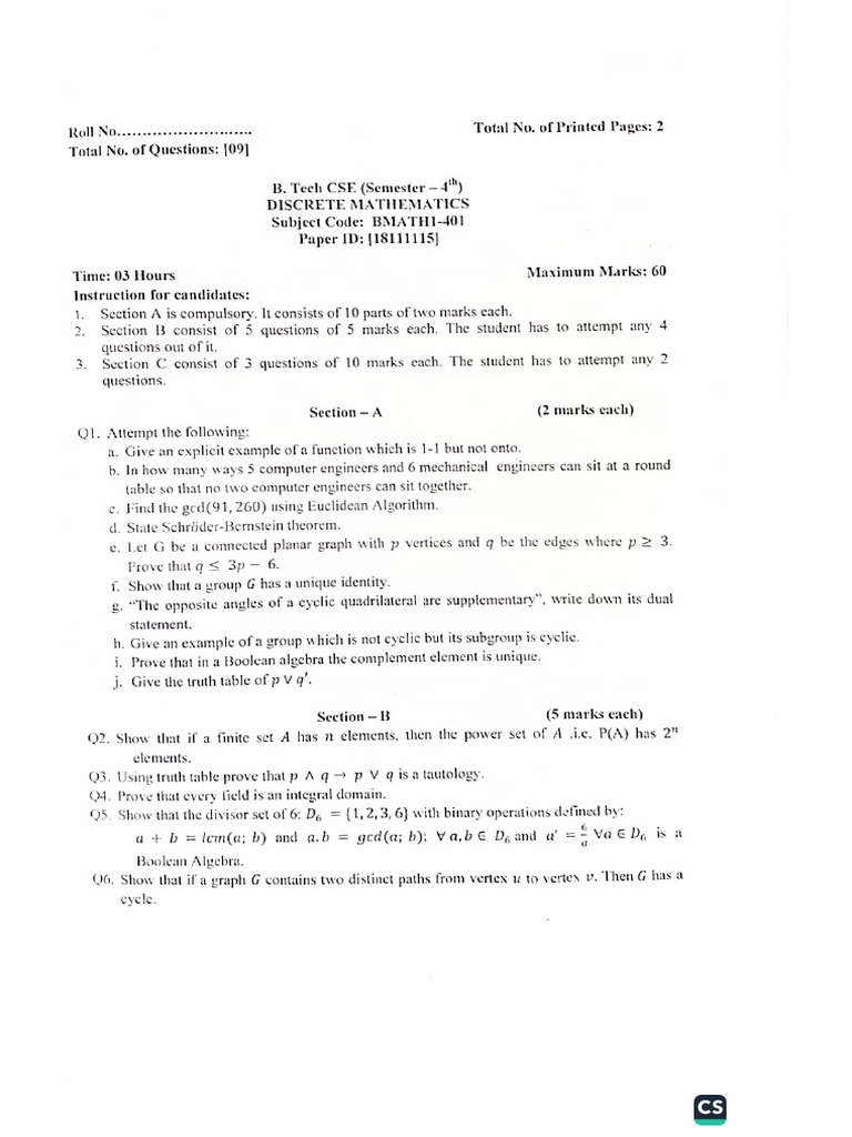 Math Pyq 2023 | PDF